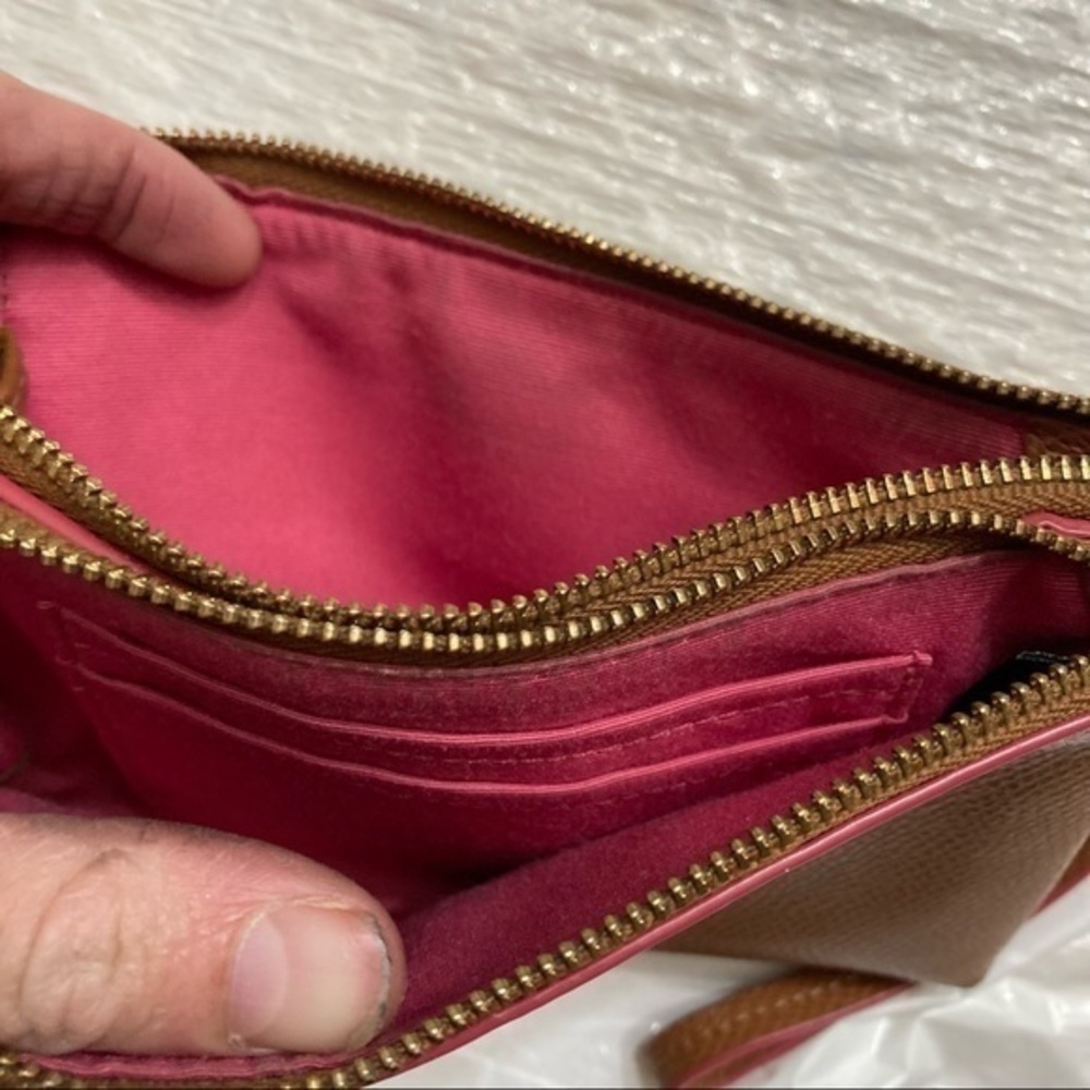 Coach brown double zipper wristlet bag - Picture 9 of 13